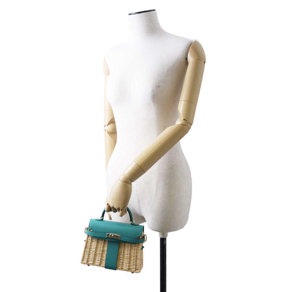 Hermes Kelly Picnic Mini Vert Verone Silver Hardware Swift Willow Y Stamp - Picture 4 of 13